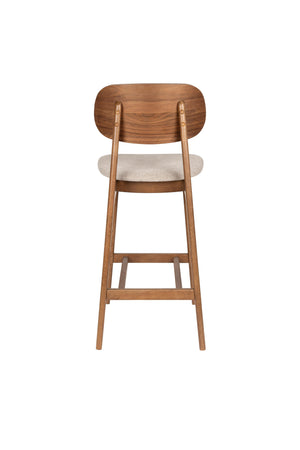 Dutchbone Marais barkruk H69 Beige/Walnoot