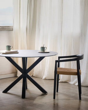 Kave Home Argo eettafel rond Ø120 Black/Black