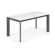 Kave Home Axis eettafel uitschuifbaar 160/220x90 cm Wit/Zwart