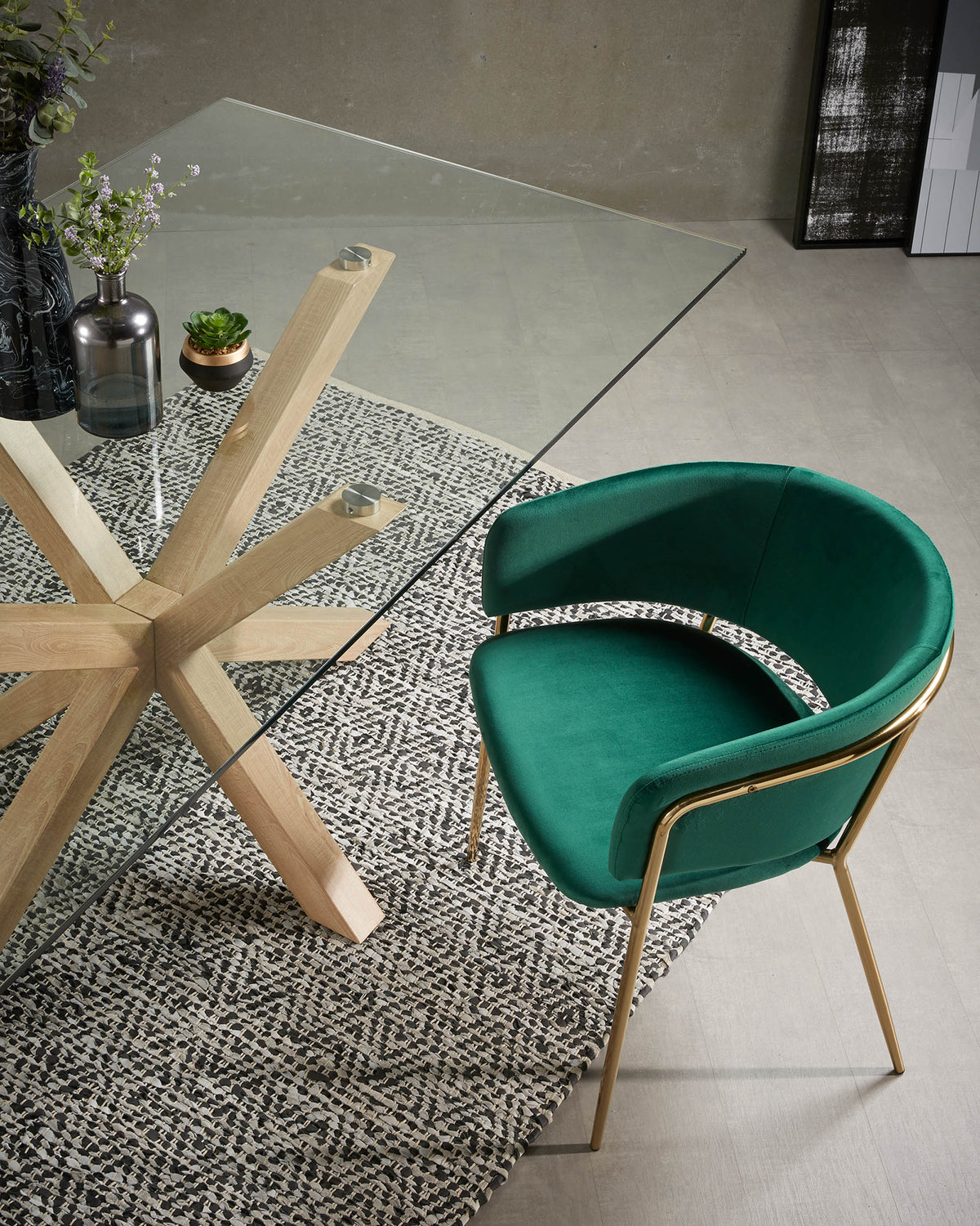 Kave Home Argo eettafel rechthoek 200x100 cm Clear/Natural