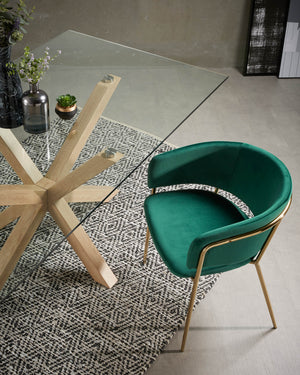 Kave Home Argo eettafel rechthoek 200x100 cm Clear/Natural