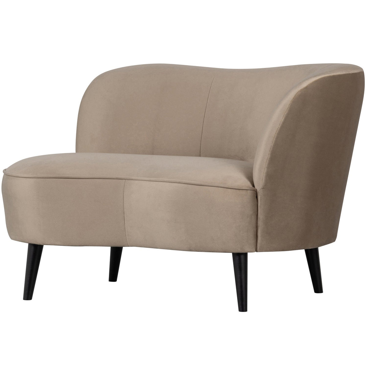 WOOOD Sara lounge fauteuil rechts velvet Khaki