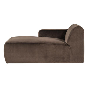 WOOOD Mojo Base chaise longue bank arm links velvet Bruin