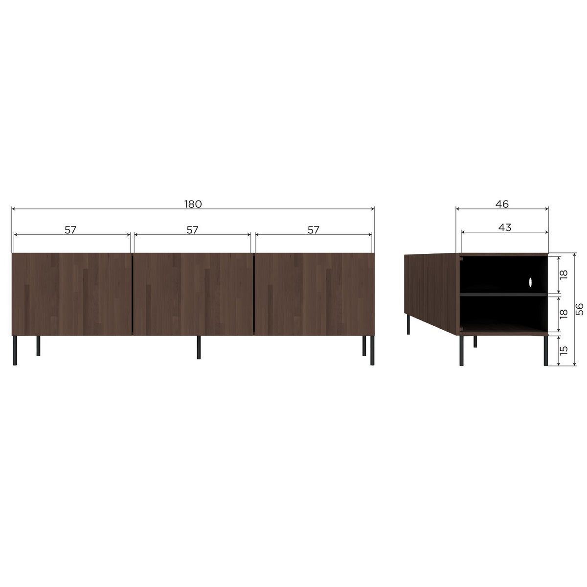 WOOOD Bono Gravure tv-meubel Bruin