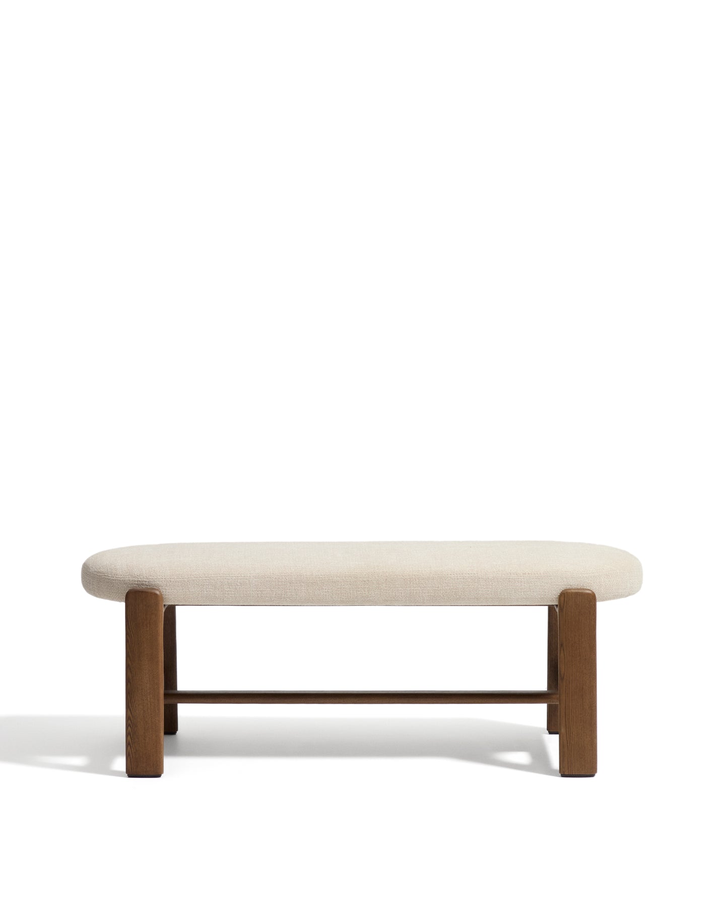 Kave Home Granite eetkamerbank chenille Beige/walnoot