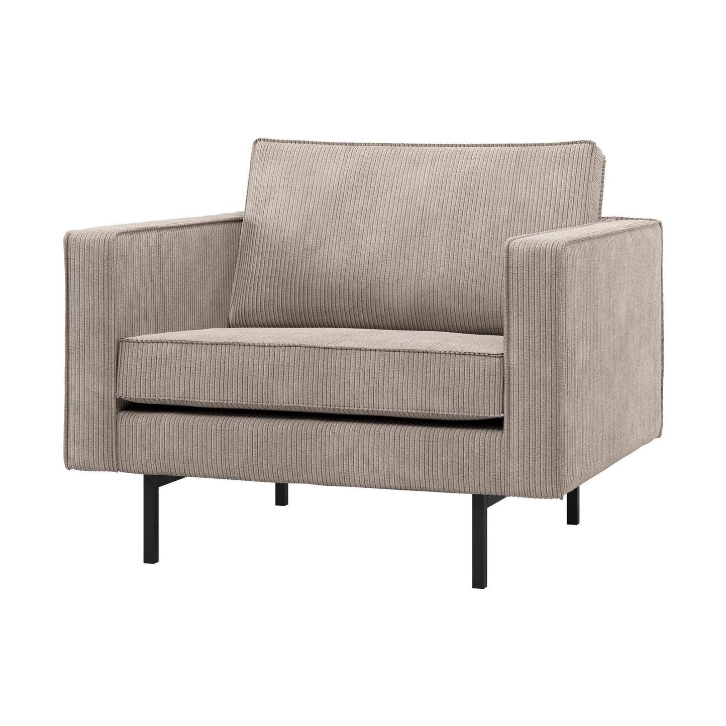 WOOOD Rodeo fauteuil ribstof Donkerzand