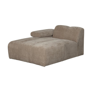 WOOOD Mojo chaise longue bank arm links ribstof Donkerzand