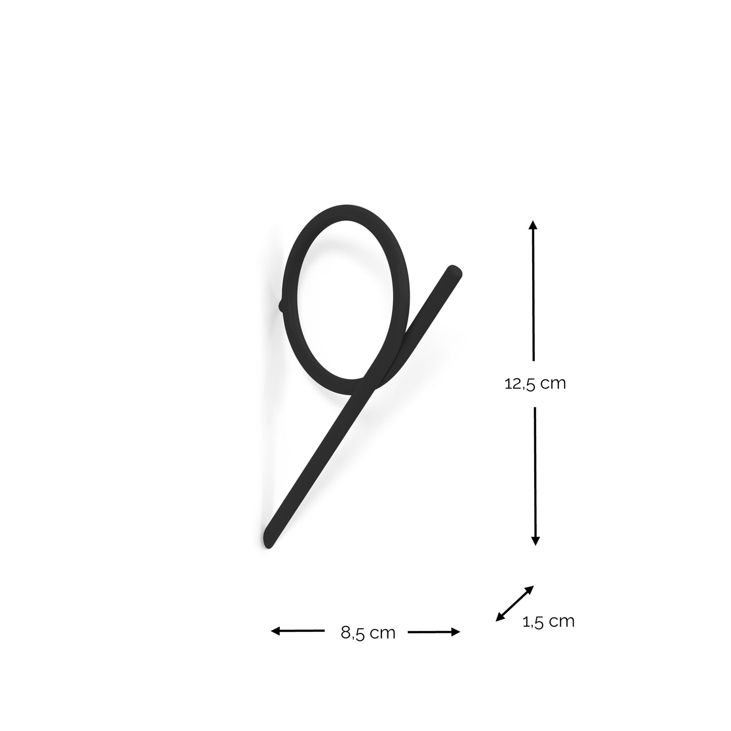 Spinder Design Tuba Small wandhaak Zwart
