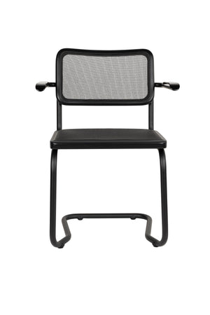 Dutchbone Carree eetkamerstoel met arm Zwart