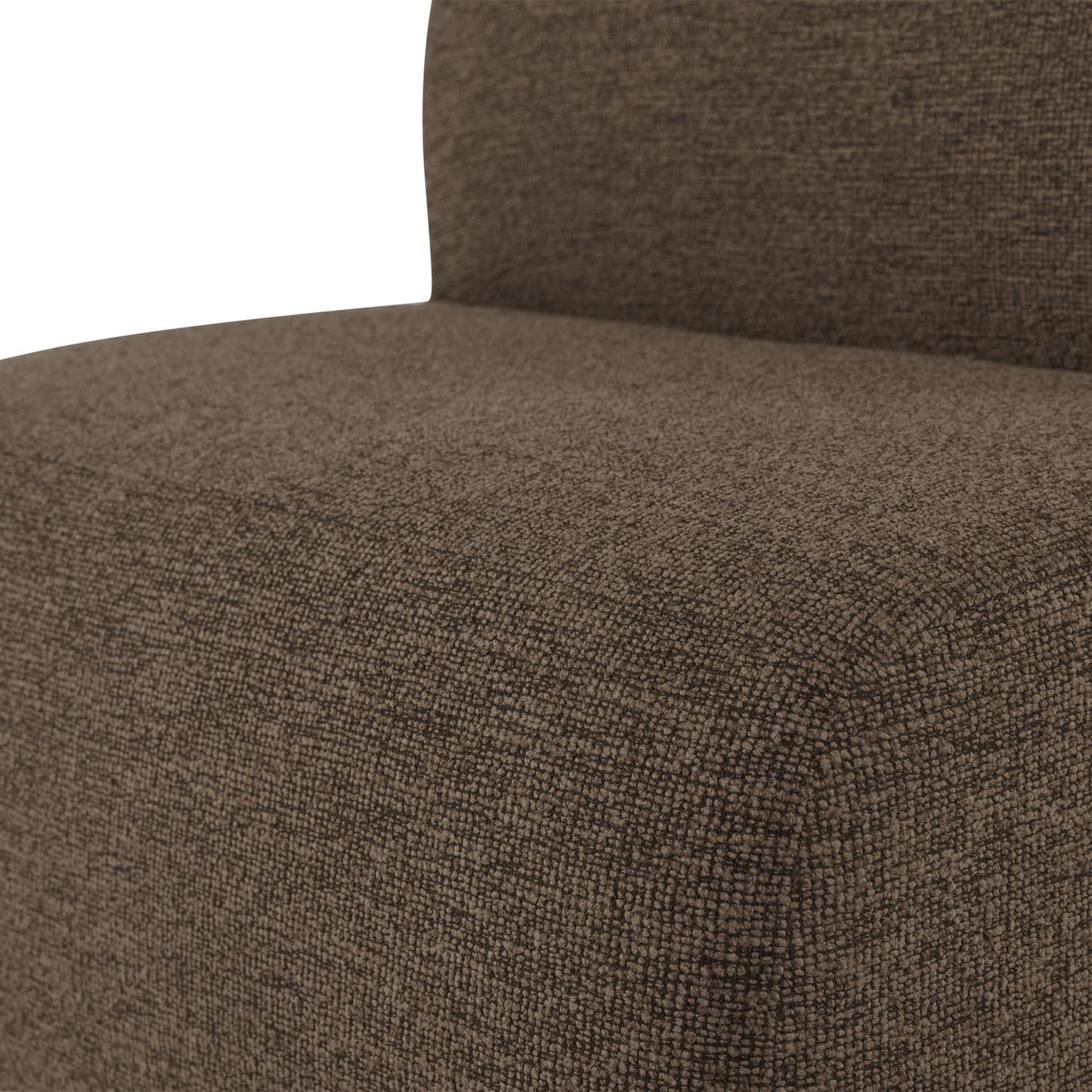 WOOOD Mojo Base eetkamerbank 84 cm met rugleuning bouclé Bruin