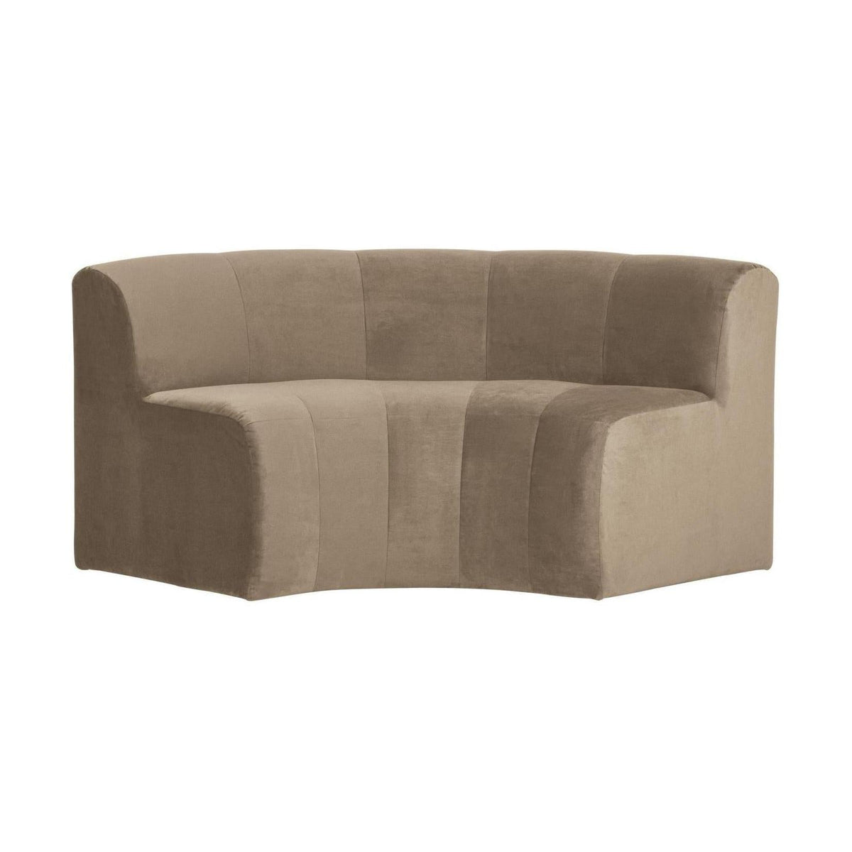 WOOOD Mojo Base eetbank halfronde hoek rugleuning velvet Khaki