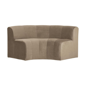 WOOOD Mojo Base eetbank halfronde hoek rugleuning velvet Khaki