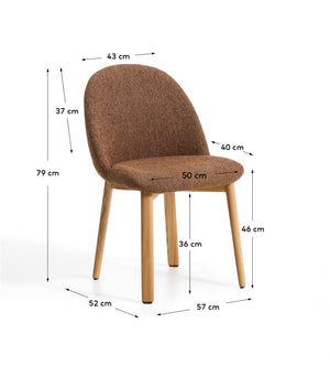 Kave Home Meila eetkamerstoel chenille Terracotta