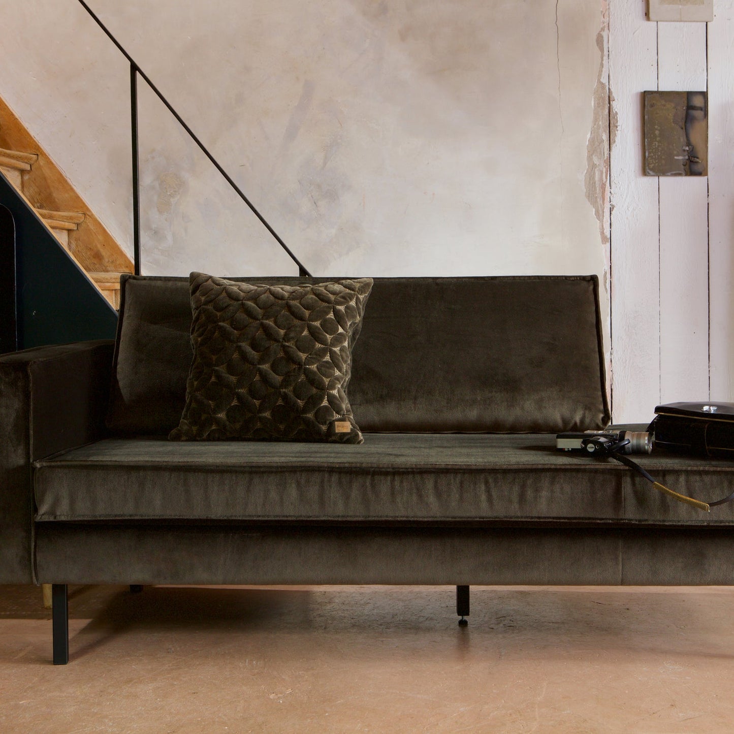 WOOOD Rodeo daybed links velvet Donkergroen