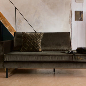 WOOOD Rodeo daybed links velvet Donkergroen