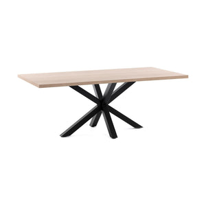 Kave Home Argo eettafel rechthoek 160x100 cm Natural/Black