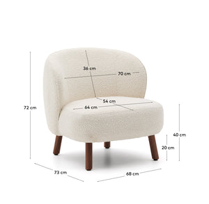 Kave Home Ulit fauteuil White walnoot
