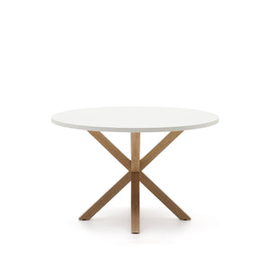 Kave Home Argo eettafel rond Ø120 cm White/Natural