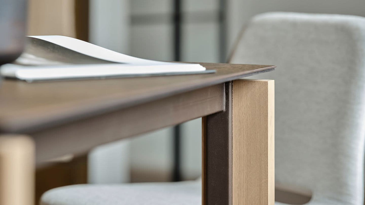 Mobitec Terra T0100 eettafel rechthoek 240x100 cm keramiek Nero poot zwart