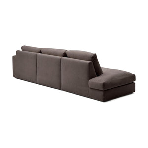 Kave Home Alea 5-zitsbank met chaise longue rechts Donkerbruin