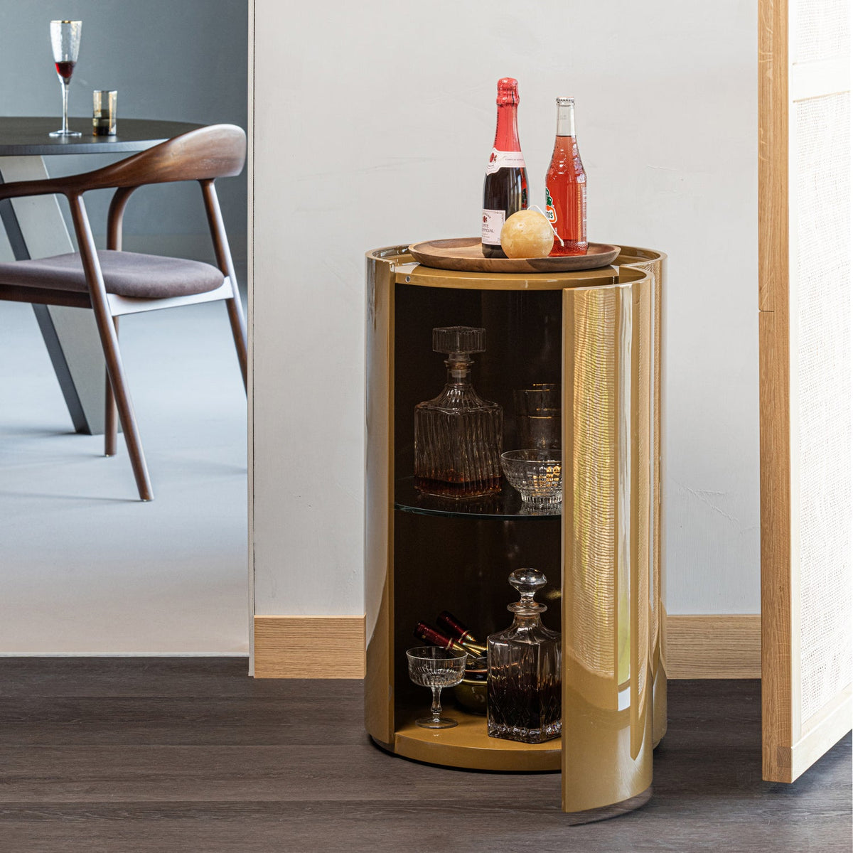 WOOOD Sera kast rond Ø45x72 cm Honinggeel