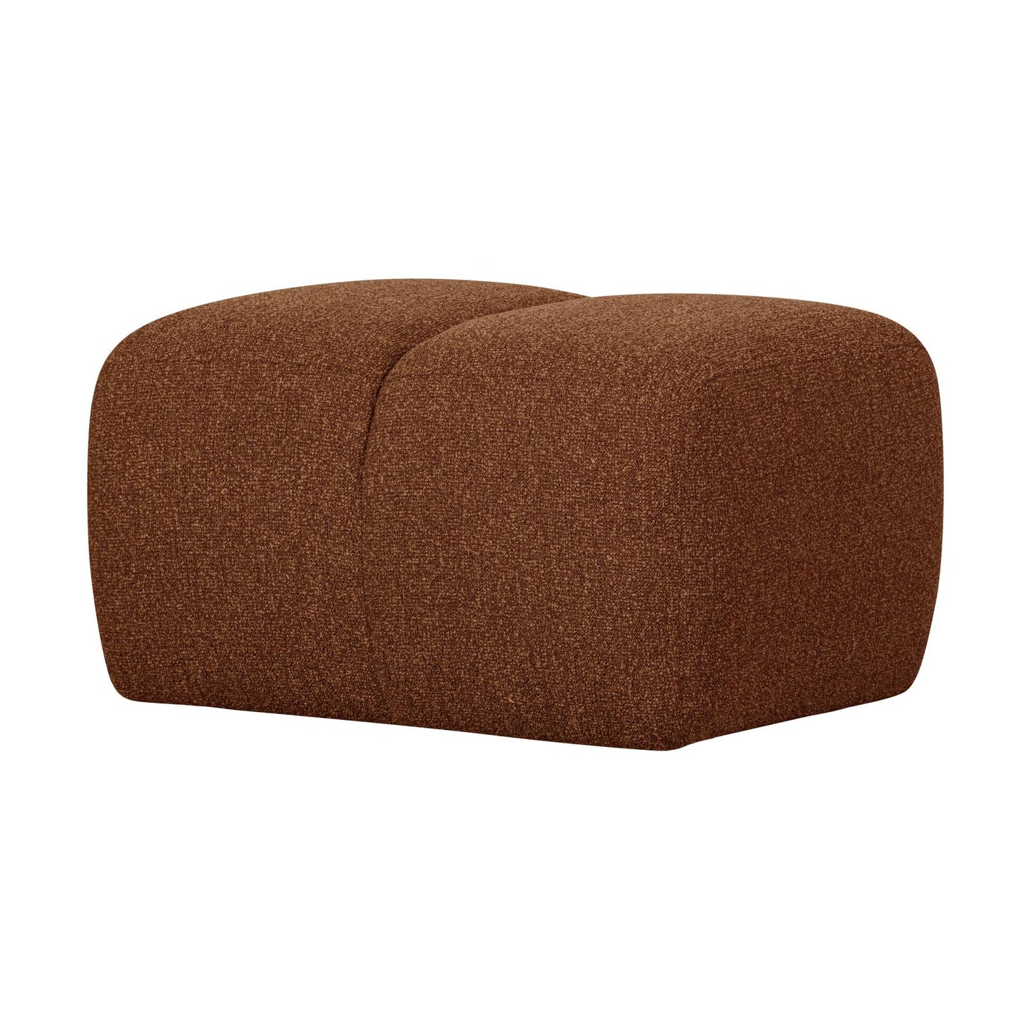 WOOOD Mojo poef bouclé Roestbruin Melange