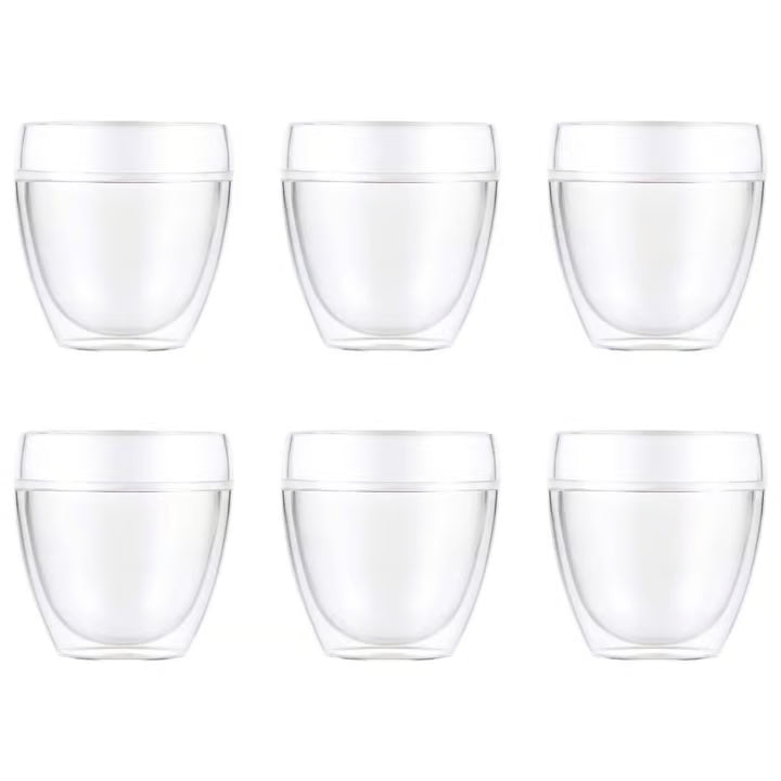 Bodum Pavina Outdoor koffieglas dubbelwandig Kunststof 250 ml Set van 6 Stuks