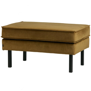 WOOOD Rodeo hocker velvet Honinggeel