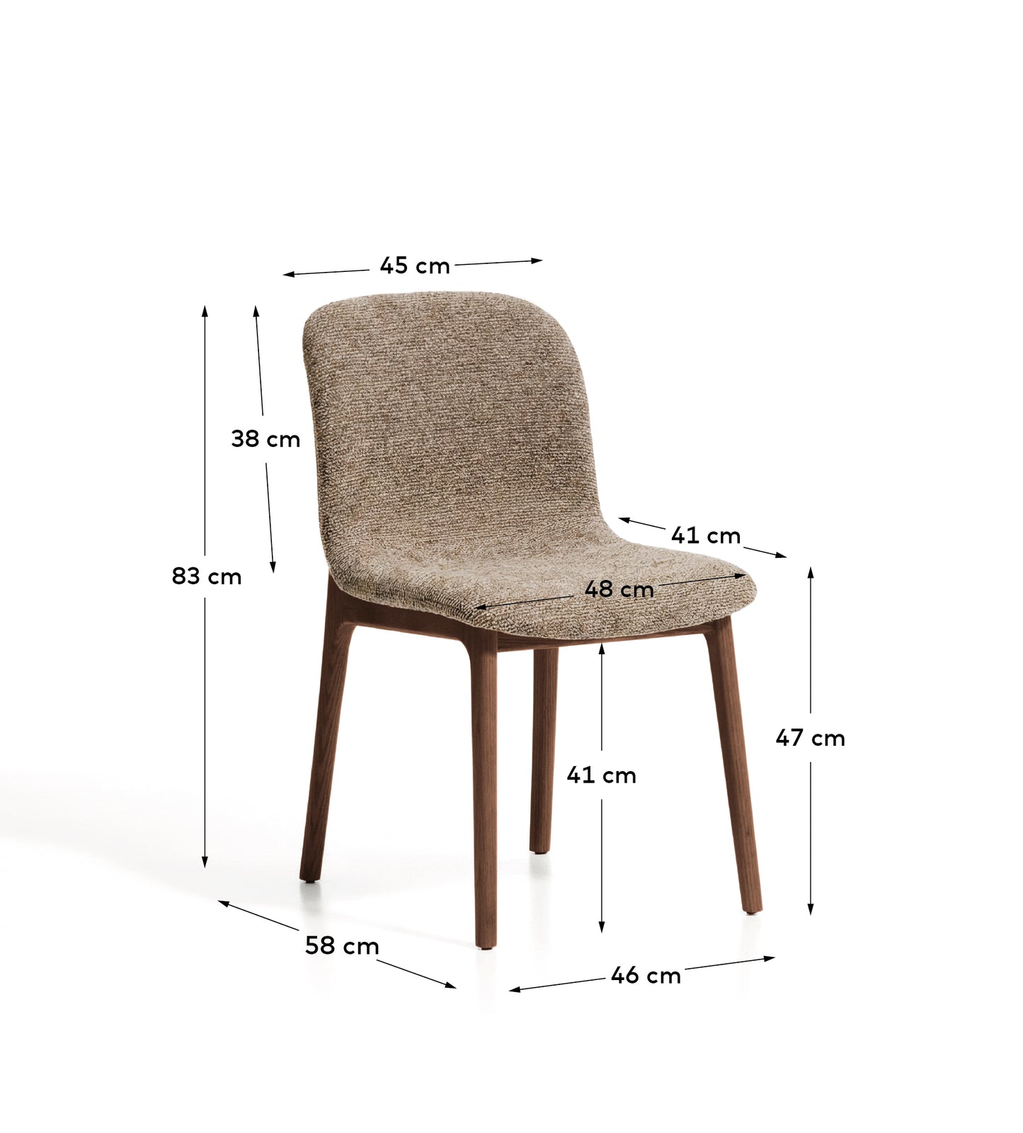 Kave Home Elnor eetkamerstoel Brown