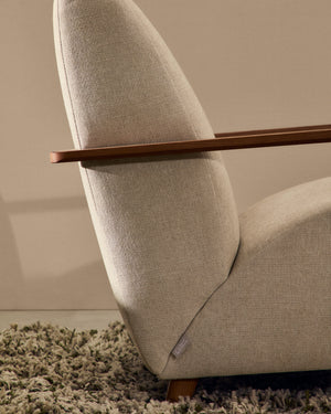 Kave Home Meghan fauteuil Pearl walnoot