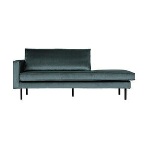 WOOOD Rodeo daybed links velvet Groenblauw