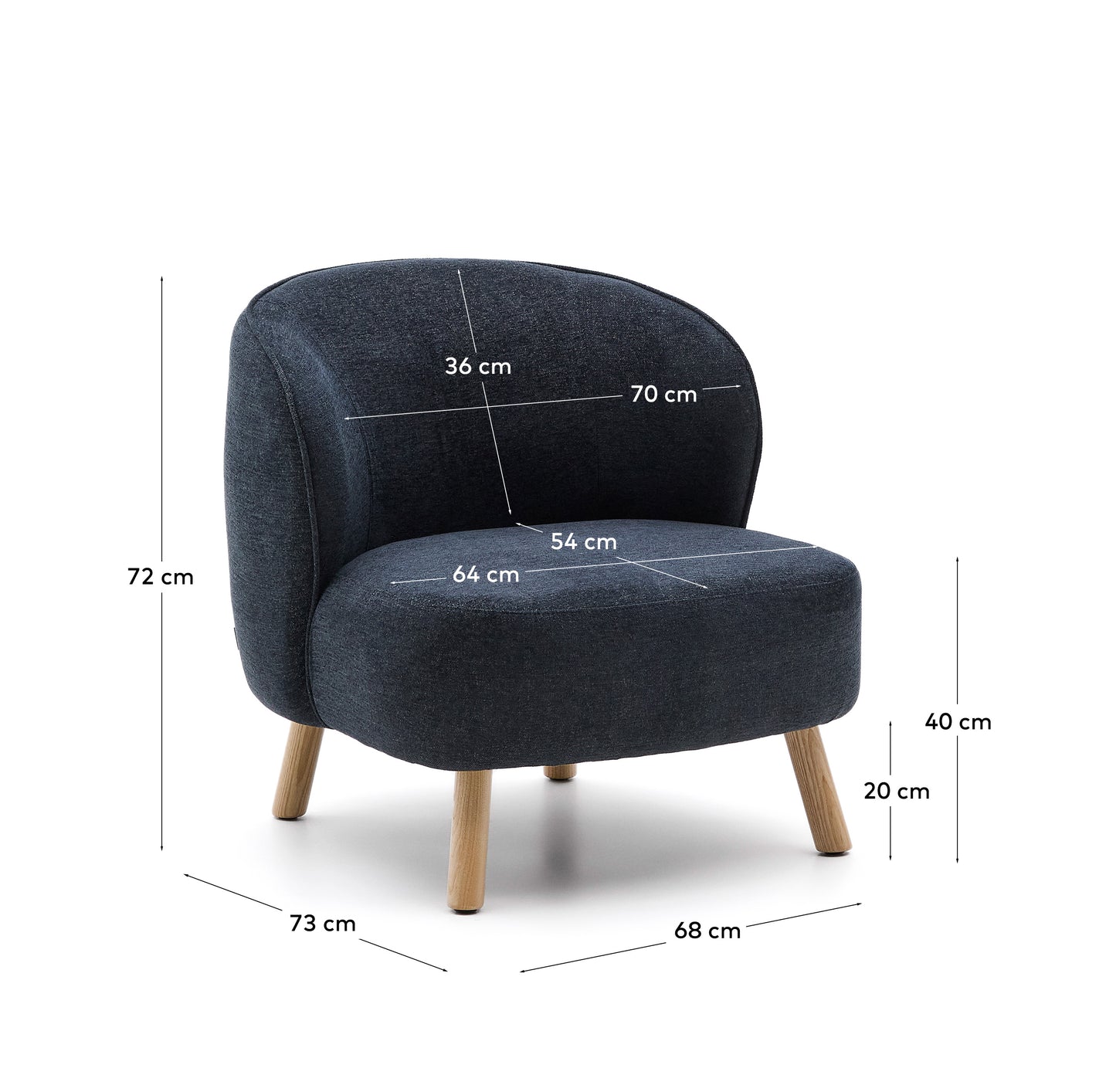 Kave Home Ulit fauteuil Dark Grey naturel