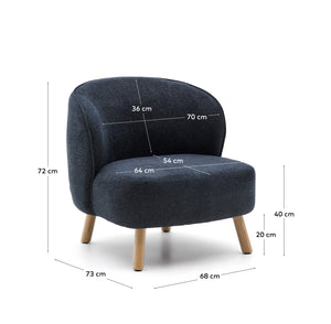 Kave Home Ulit fauteuil Dark Grey naturel