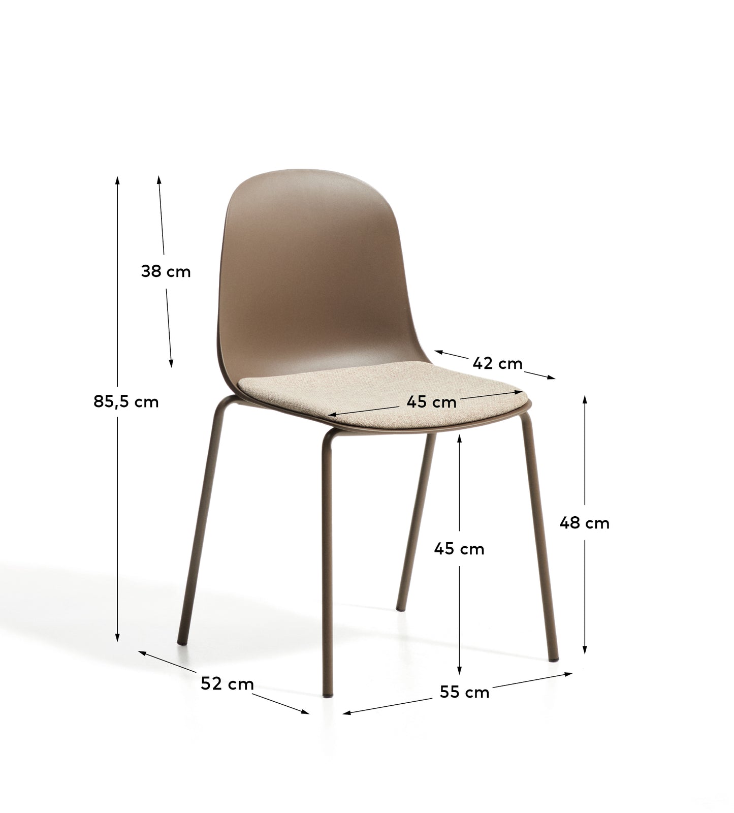 Kave Home Debari eetkamerstoel chenille Brown