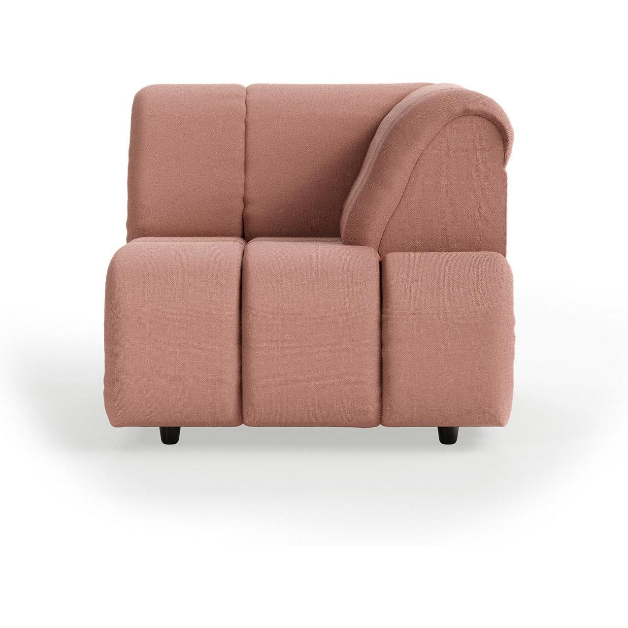 HKliving Wave bank right high arm Linen Dusty Rose