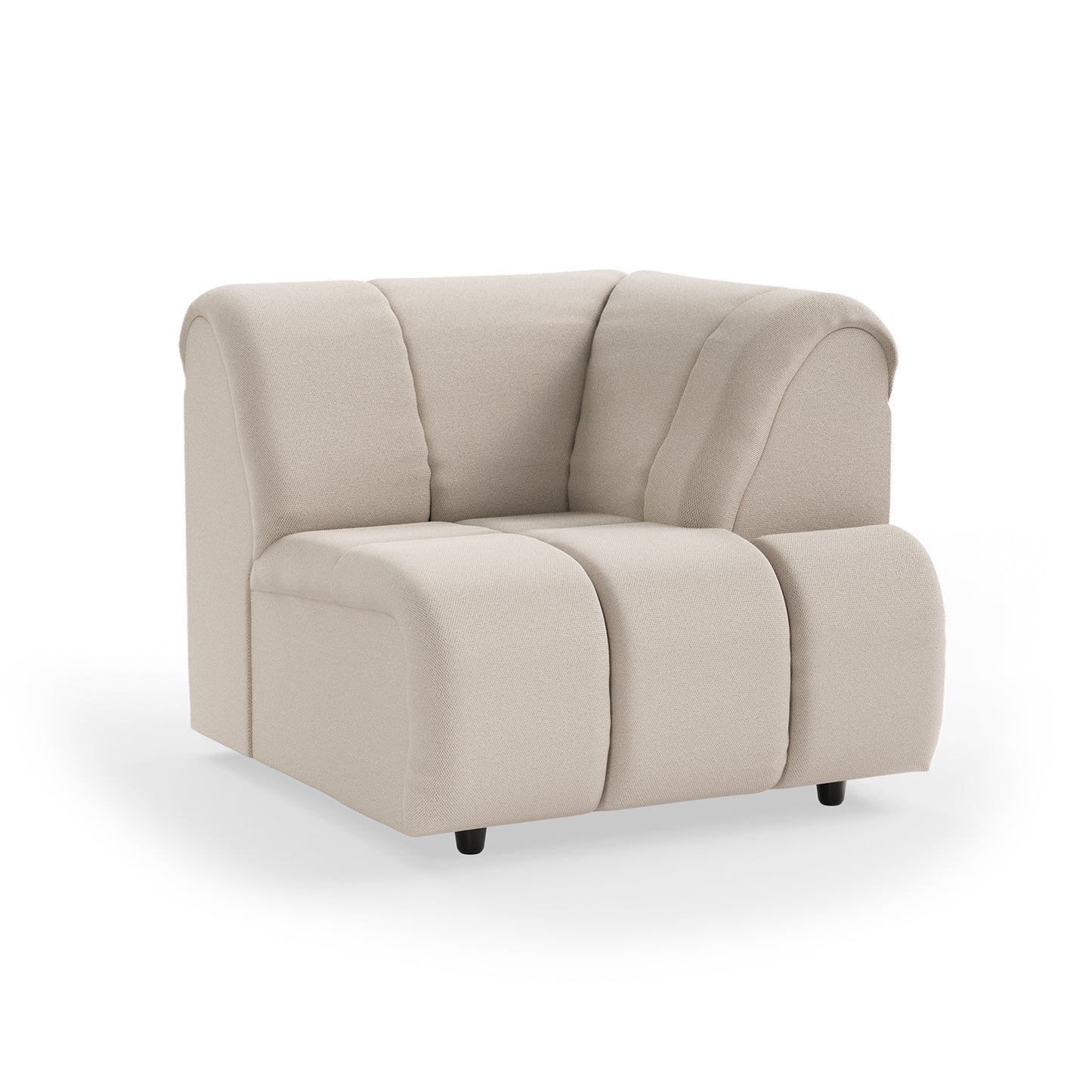 HKliving Wave bank right high arm Cosy Beige
