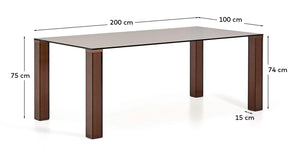 Kave Home Adularia eettafel 200x100 cm Bruin