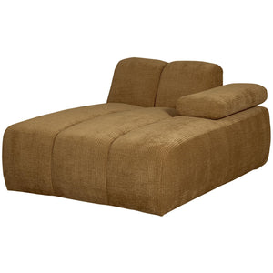WOOOD Mojo chaise longue bank arm rechts ribstof Honinggeel