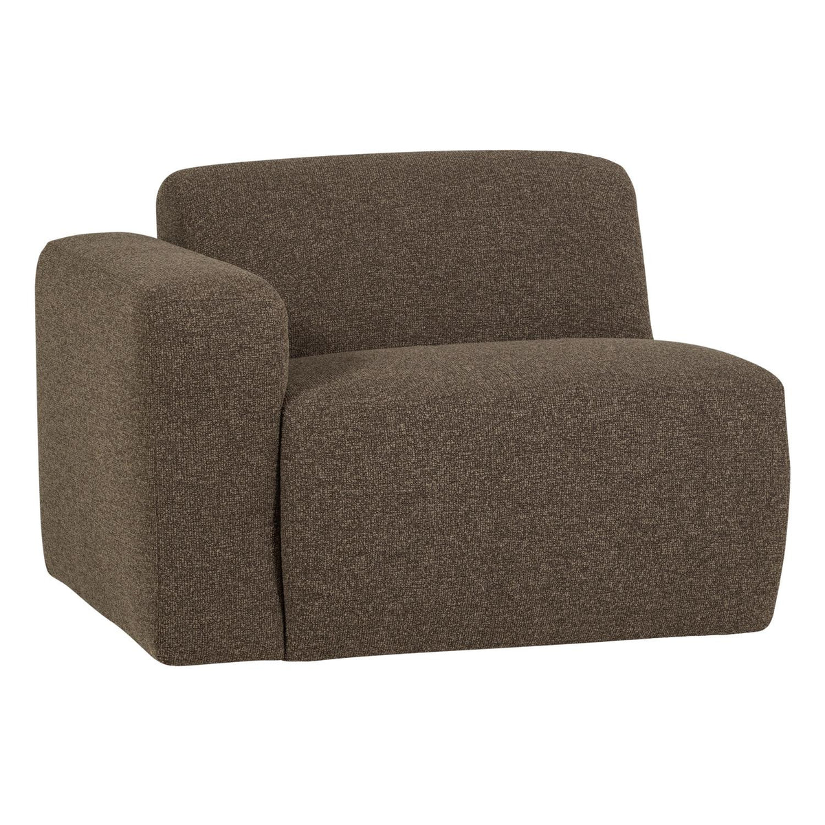 WOOOD Mojo Base 1-zits bank arm links bouclé Bruin