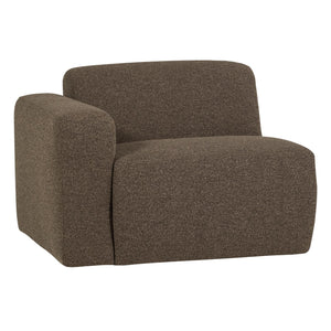 WOOOD Mojo Base 1-zits bank arm links bouclé Bruin