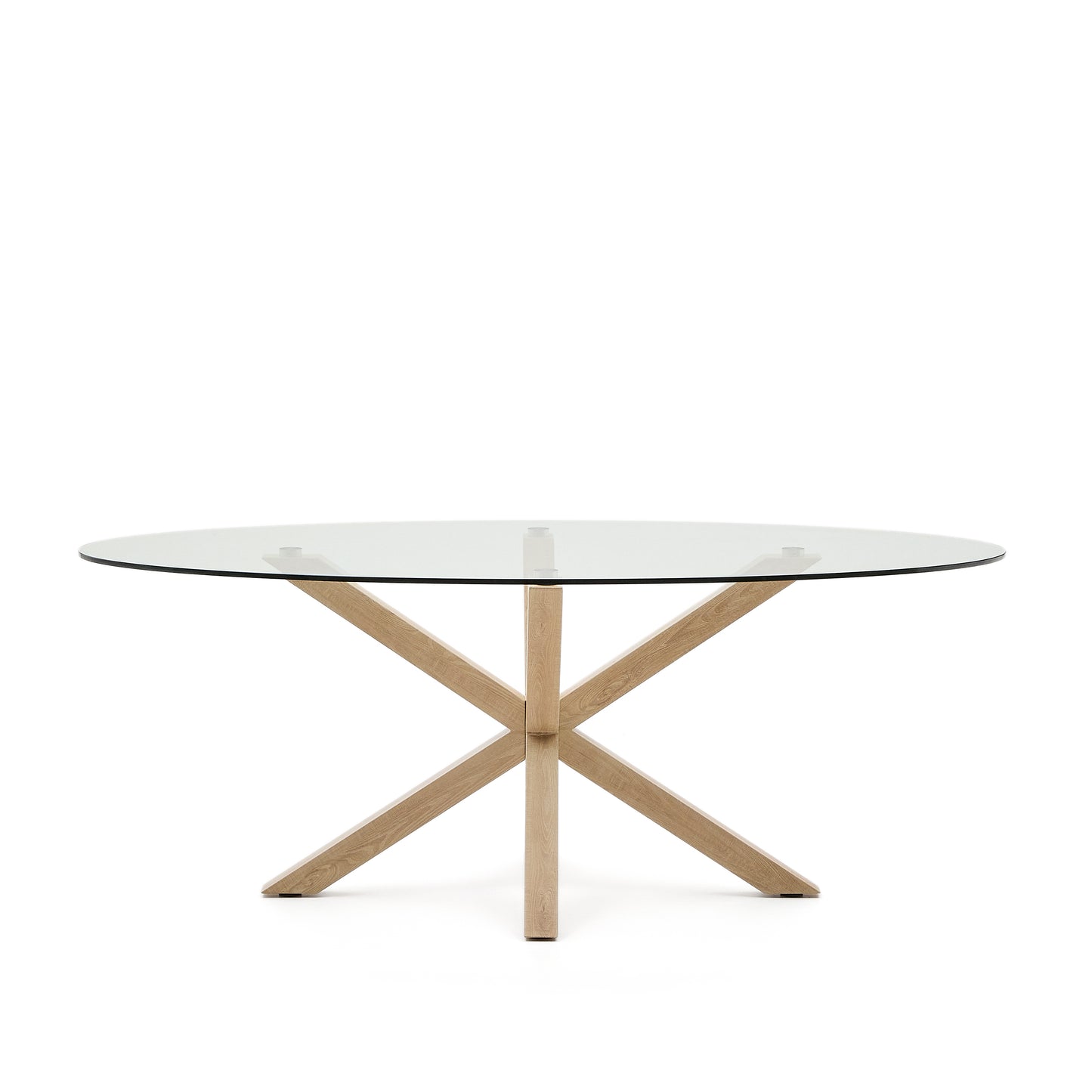 Kave Home Argo eettafel ovaal 200x100 cm Clear/Natural