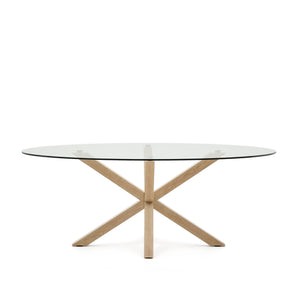 Kave Home Argo eettafel ovaal 200x100 cm Clear/Natural