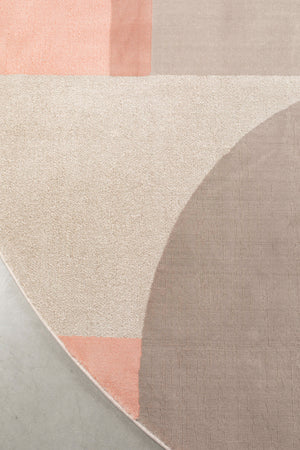 Zuiver Hilton vloerkleed Ø240 cm Grey/Pink