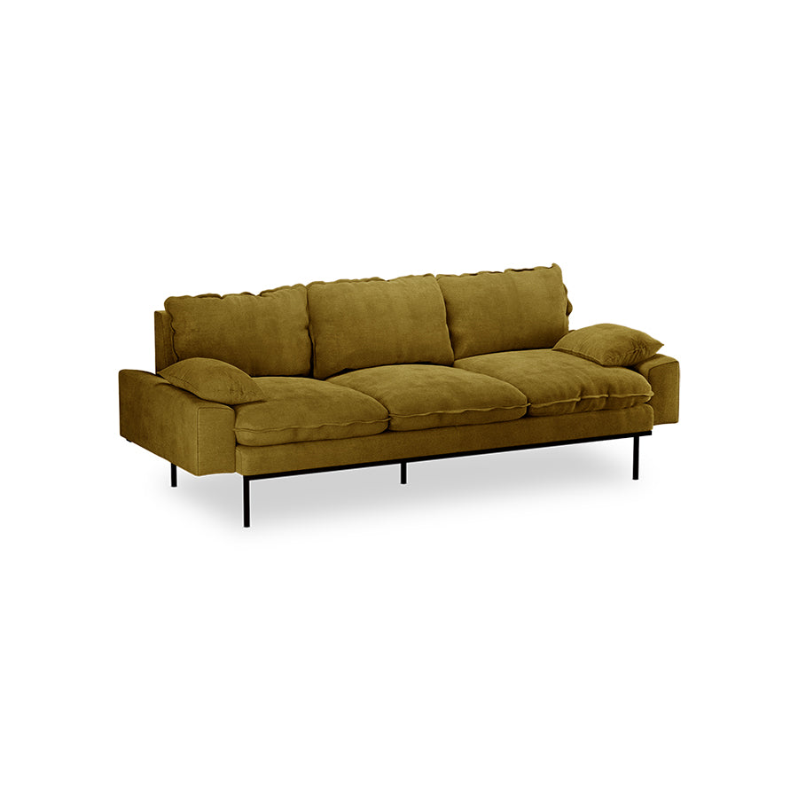HKliving Retro 3-zitsbank Royal Velvet Olive