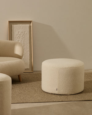 Kave Home Kaeli poef Ø60 cm bouclé Ecru