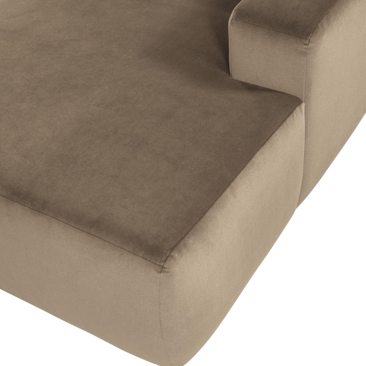 WOOOD Mojo Base chaise longue bank arm rechts velvet Khaki