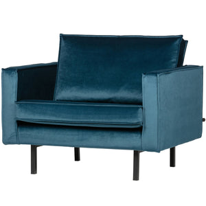 WOOOD Rodeo fauteuil velvet Blauw