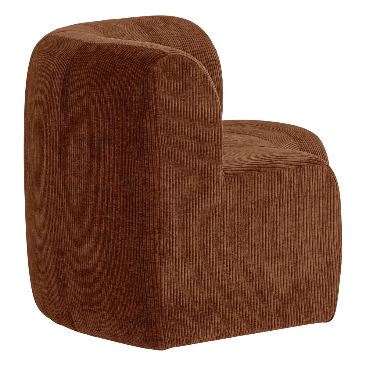 WOOOD Mojo Base eetbank halfronde hoek rugleuning rib Roestbruin