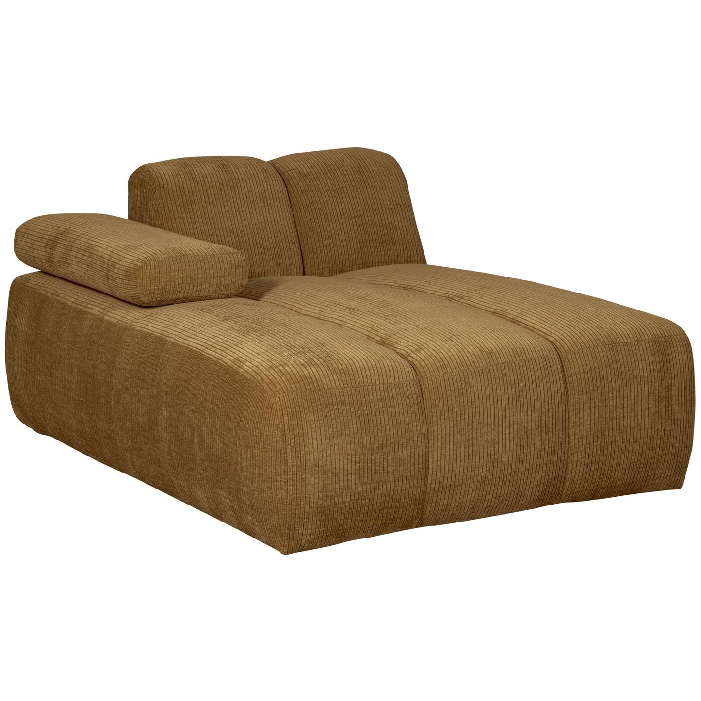 WOOOD Mojo chaise longue bank arm links ribstof Honinggeel