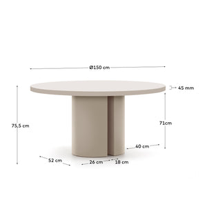 Kave Home Nealy eettafel Ø150 cm White